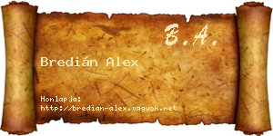 Bredián Alex névjegykártya